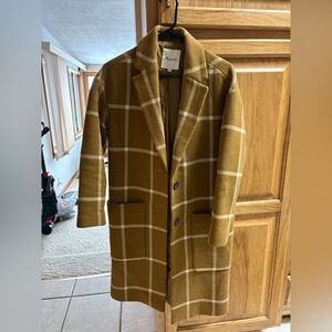 Madewell Elmcourt Coat - brown/cream plaid